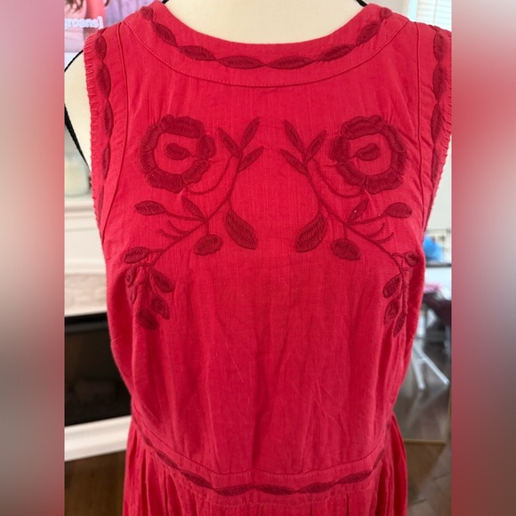 BNWT Free People Birds of a Feather Red Embroidered Dress - Picture 12 of 16